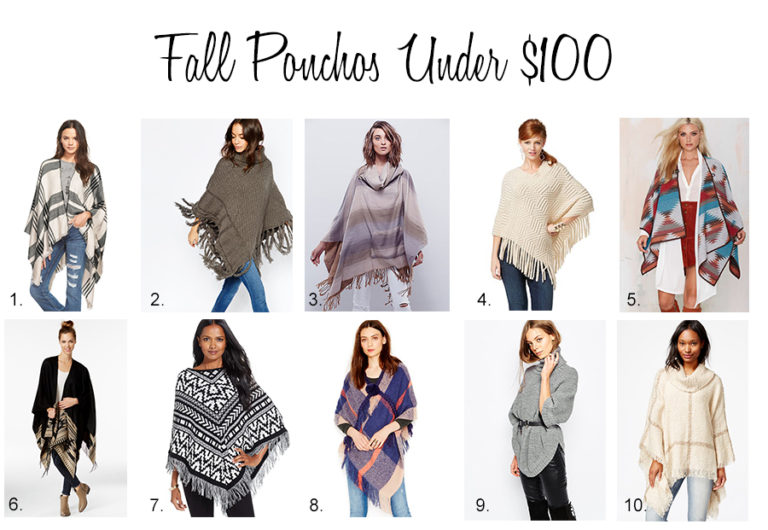 fall ponchos under 100
