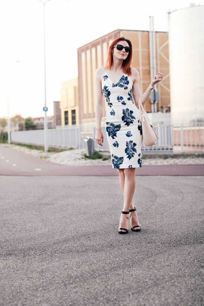 floral print fitted dress