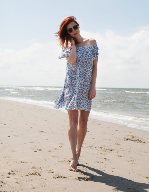 floral print off the shoulder dress