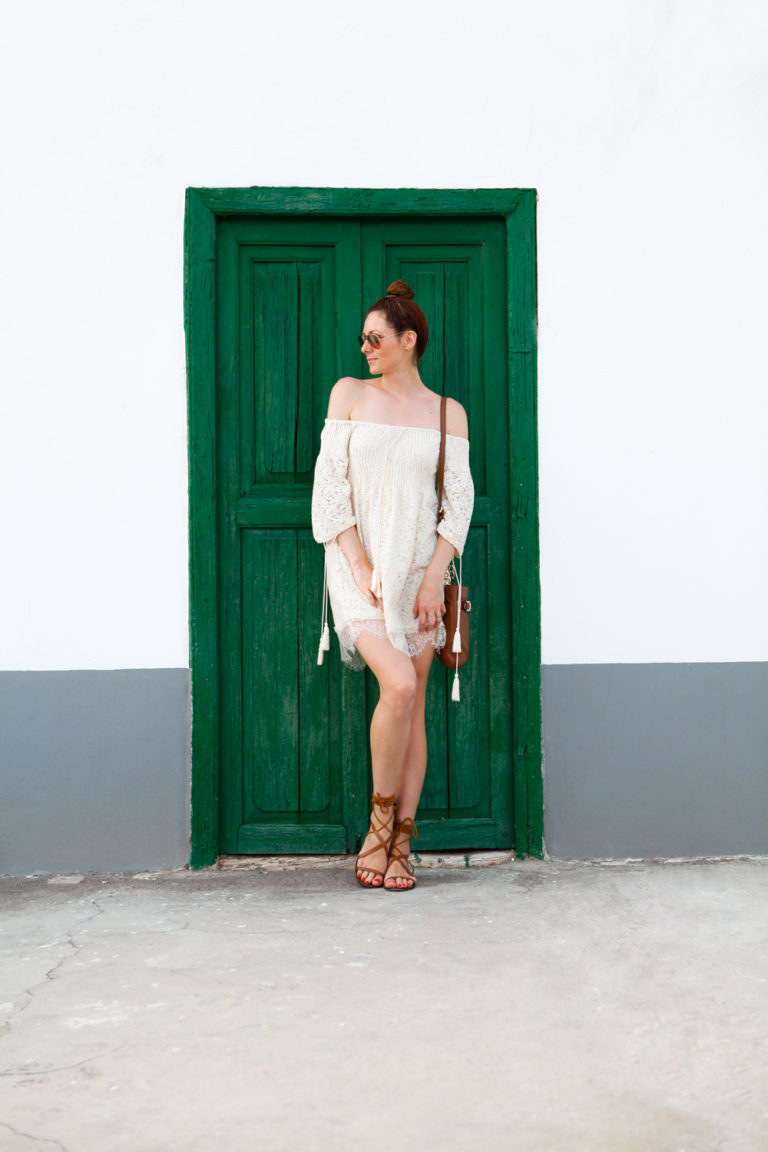 lace off the shoulder dress