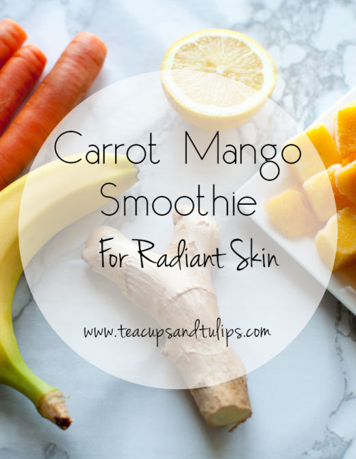 Carrot Mango Smoothie Recipe featured by top US food blog, Tea Cups & Tulips