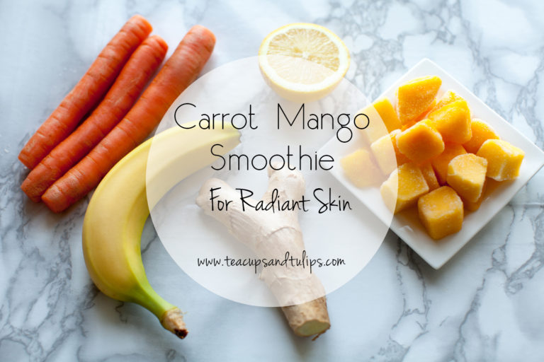 Carrot Mango Smoothie Recipe featured by top US food blog, Tea Cups & Tulips