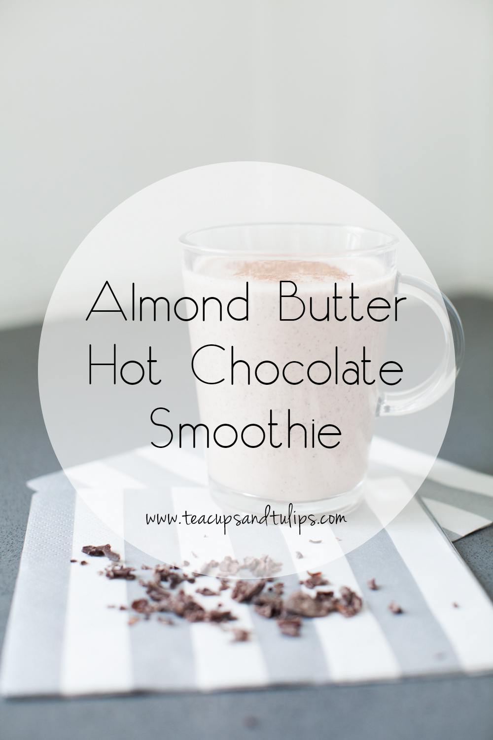 Warm almond butter hot chocolate smoothie recipe