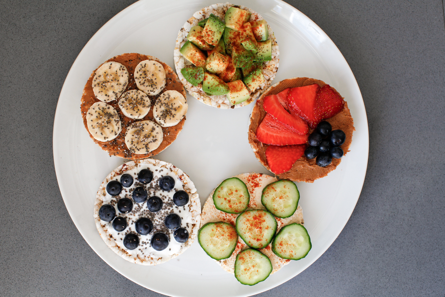 Healthy Snack: 5 Delicious Ways to Eat Rice Cakes featured by top US food blog, Tea Cups & Tulips