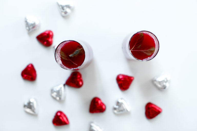 Triple berry mimosas recipe for Valentine's day