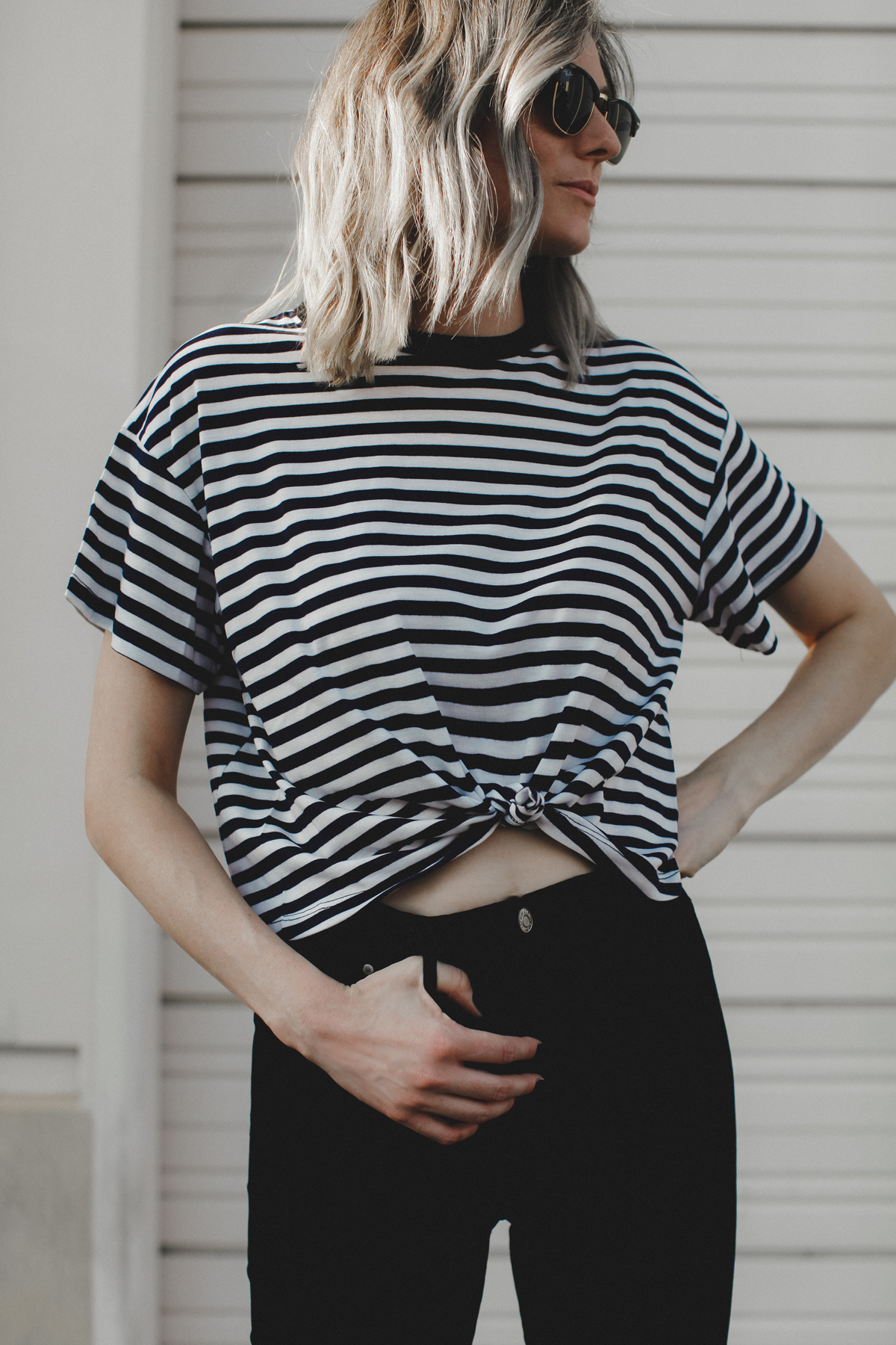 Striped knot tee