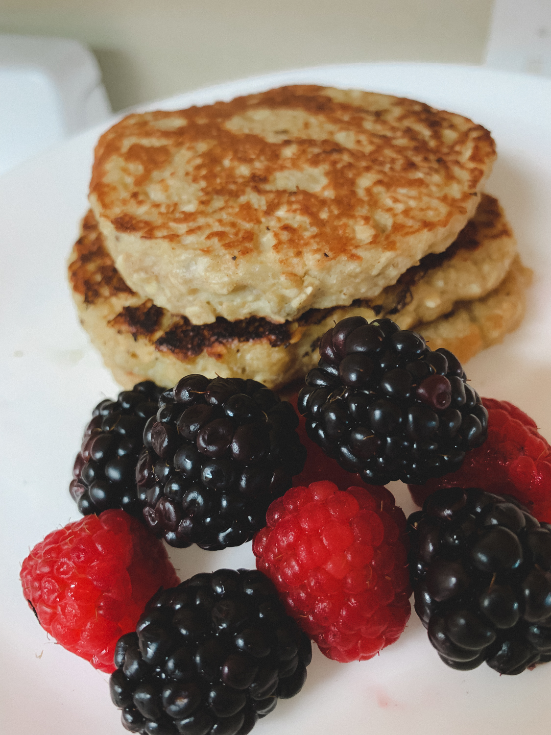 Banana Oatmeal Pancakes Recipe featured by top US food blog, Tea Cups & Tulips