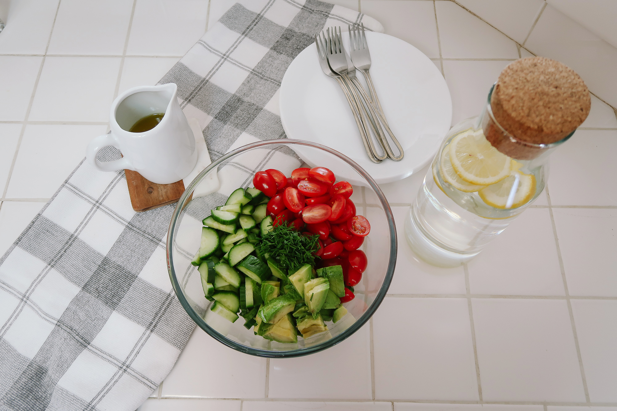 Quick Refreshing Summer Salad: Cucumber Tomato Avocado Salad Recipe featured by top US lifestyle blog, Tea Cups & Tulips