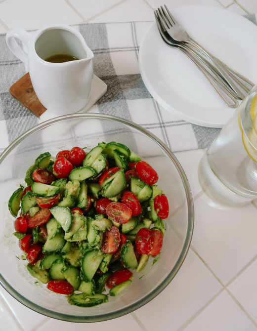 Quick Refreshing Summer Salad: Cucumber Tomato Avocado Salad Recipe featured by top US lifestyle blog, Tea Cups & Tulips