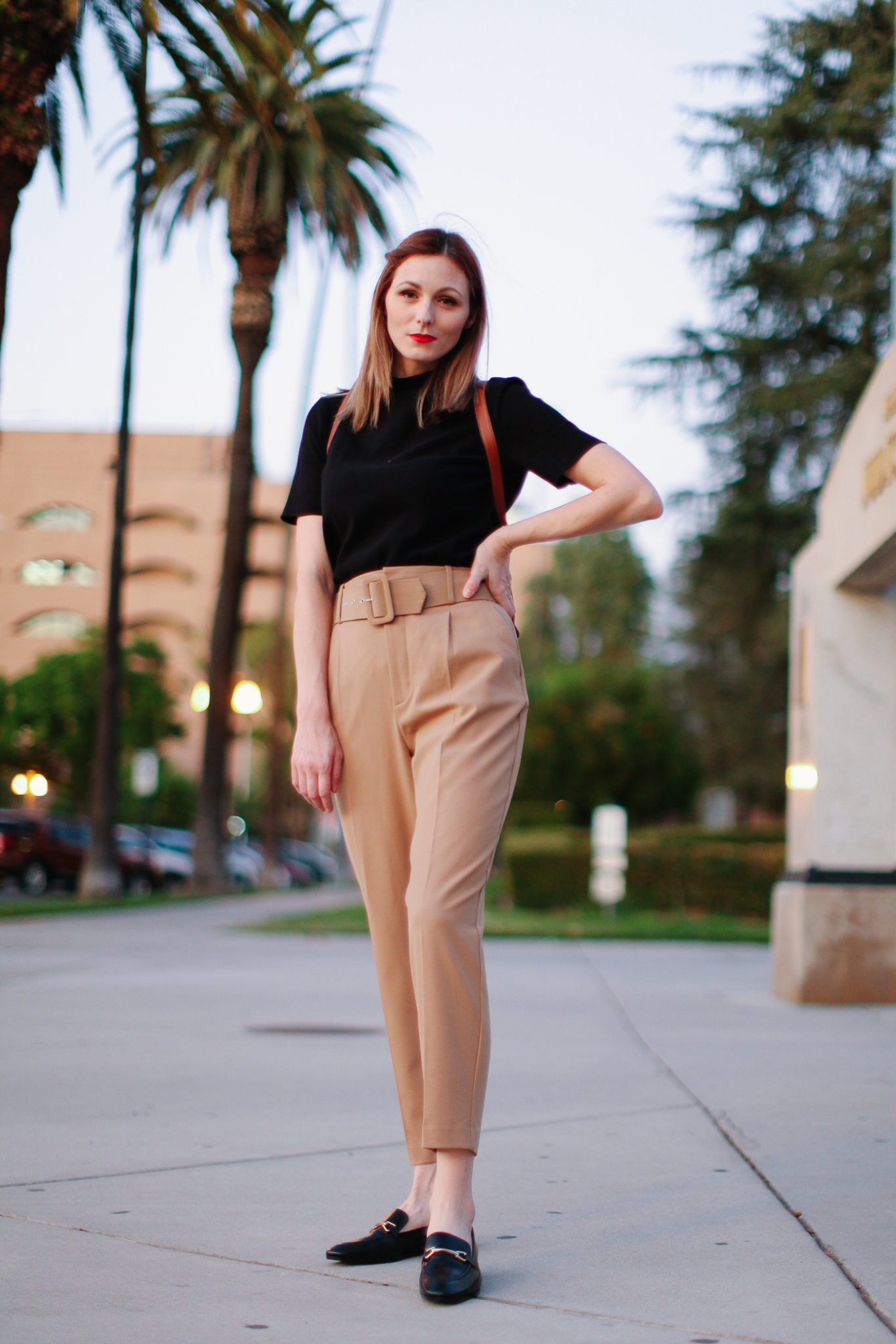 How to wear paperbag pants for work
